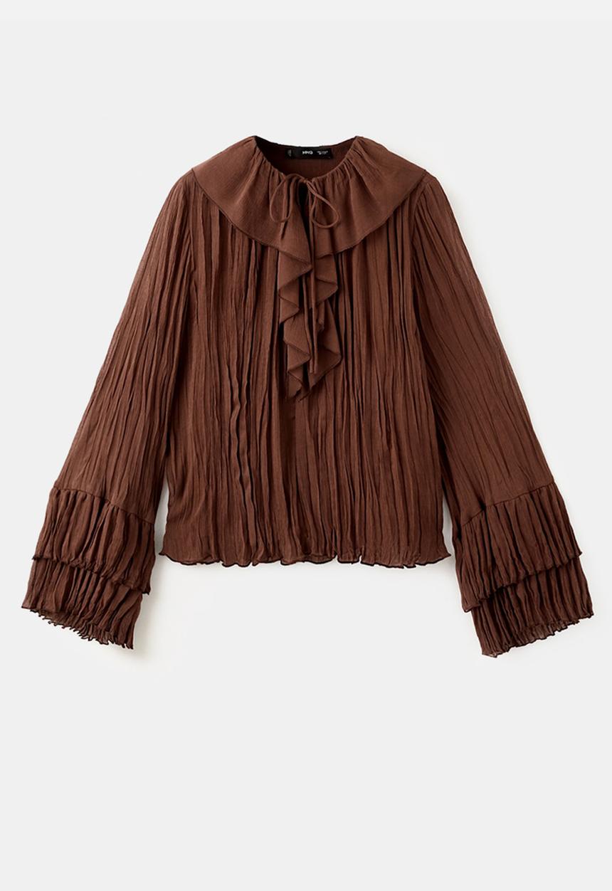 MANGO - Blouse ceci- brown