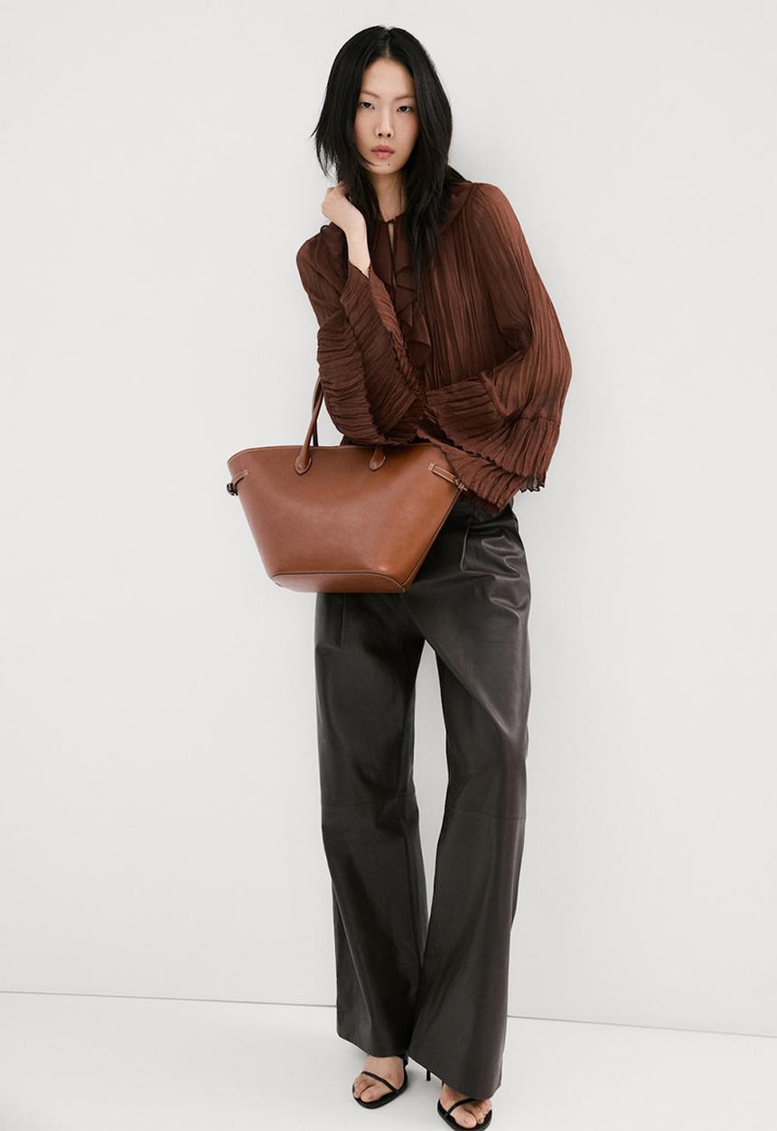 MANGO - Blouse ceci- brown
