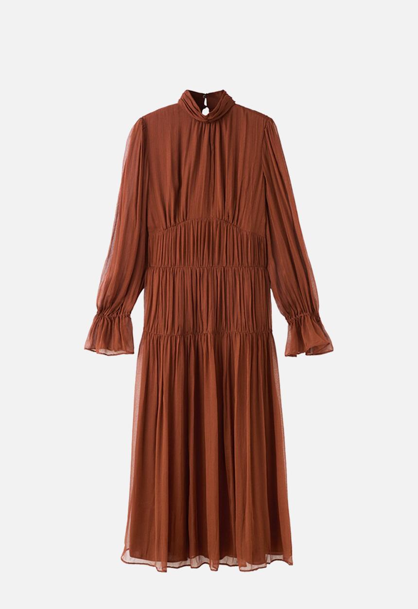 MANGO - Dress sienna- dark brown