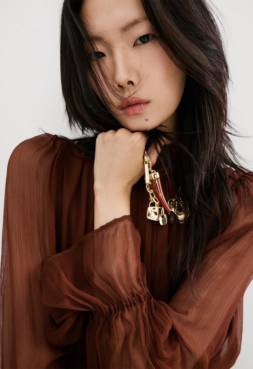 MANGO - Dress sienna- dark brown