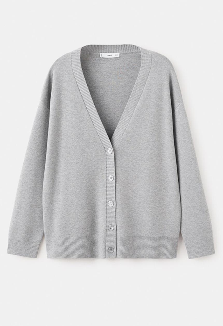 MANGO - Cardigan brunins- medium gray