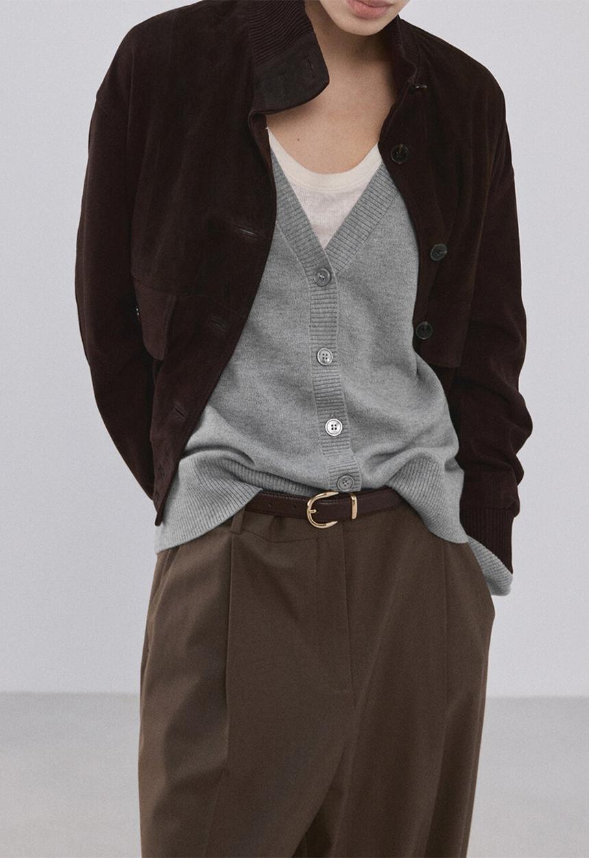 MANGO - Cardigan brunins- medium gray