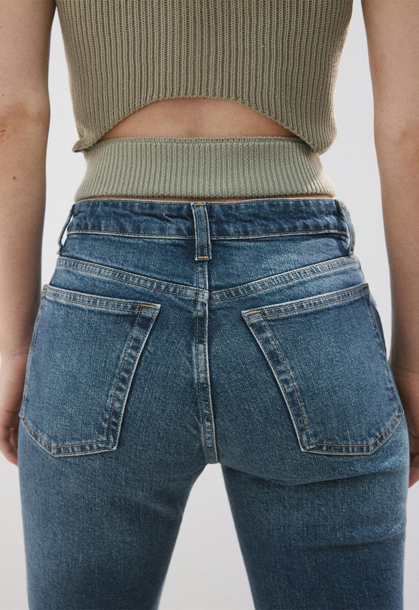 MANGO - Jeans claudia  -  open blue
