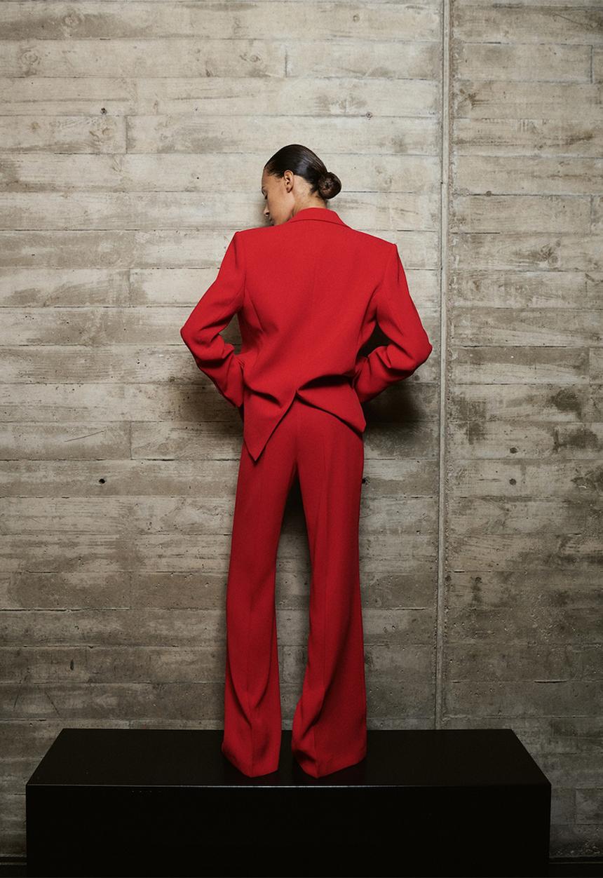 MANGO - Trousers iguana- red