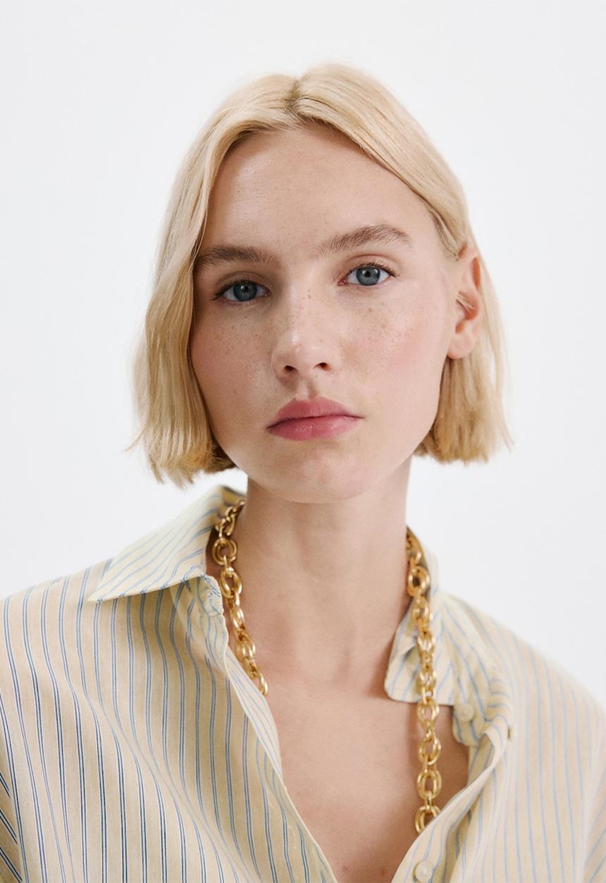 MANGO - Shirt poke - light/pastel yellow