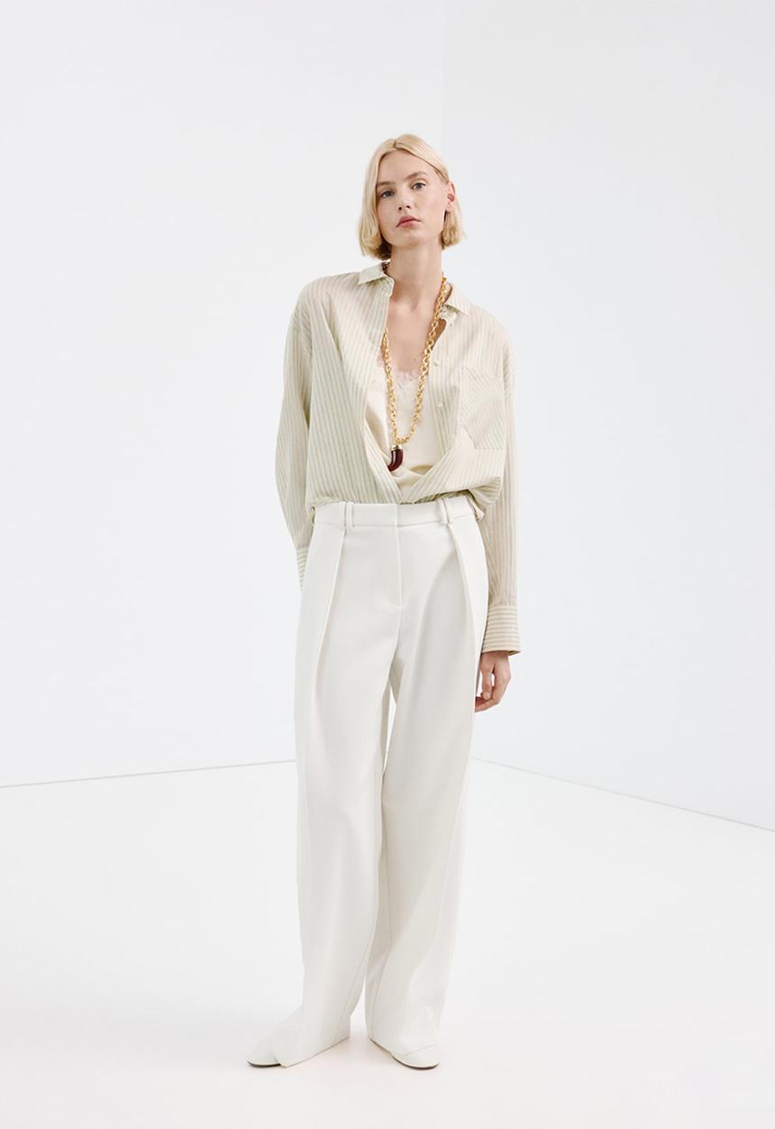 MANGO - Shirt poke - light/pastel yellow