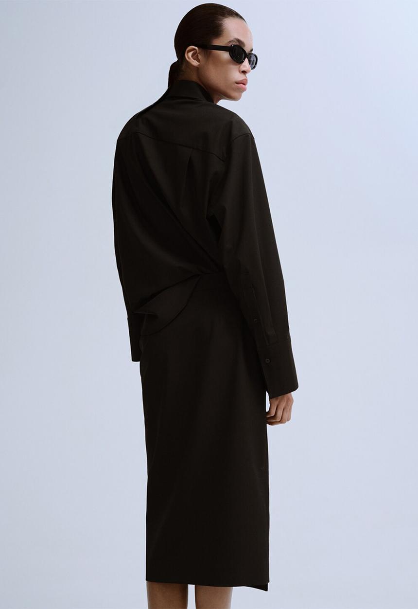 MANGO - Skirt aura - dark brown