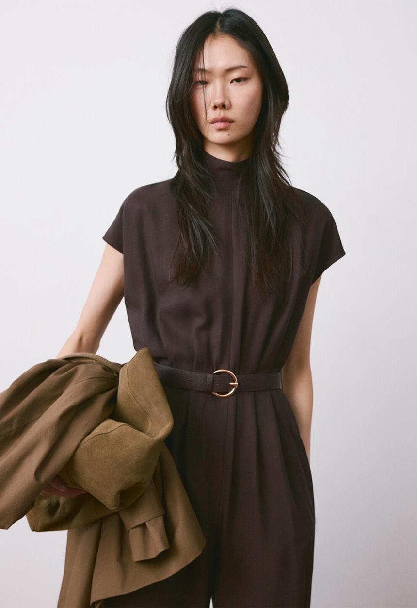 MANGO - Jumpsuit vera- dark brown
