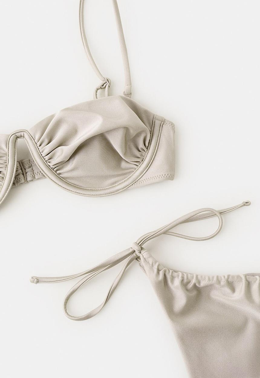 MANGO - Bikini top mermaid- light/pastel gray