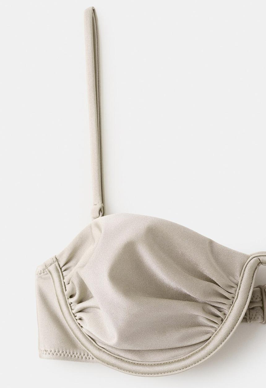 MANGO - Bikini top mermaid- light/pastel gray