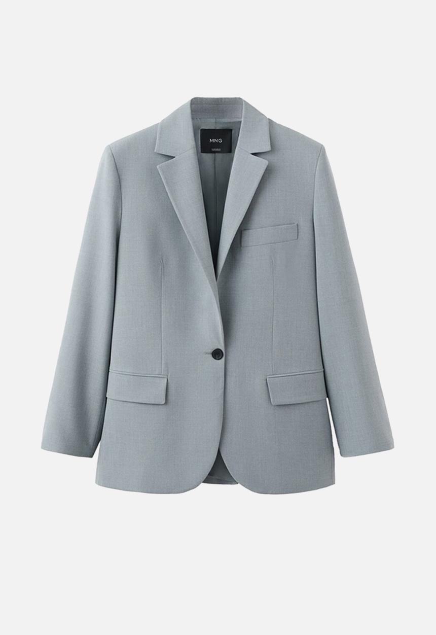 MANGO - Blazer nat- medium blue