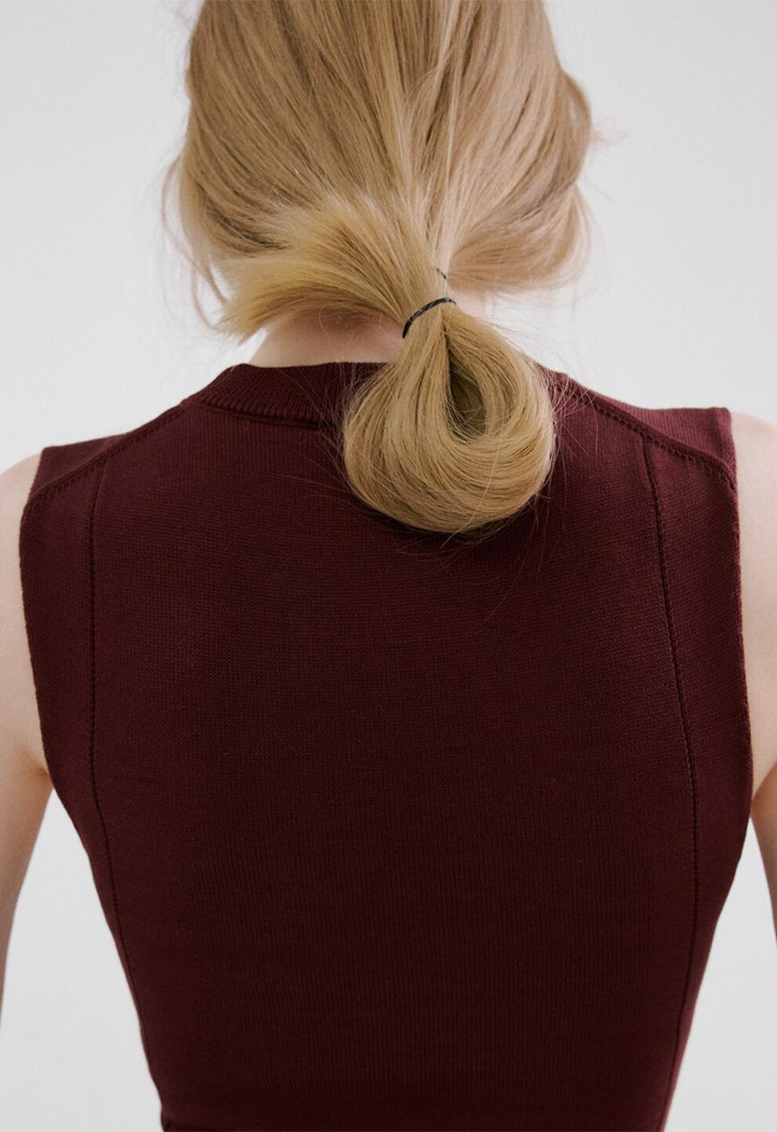 MANGO - Dress apre - dark red
