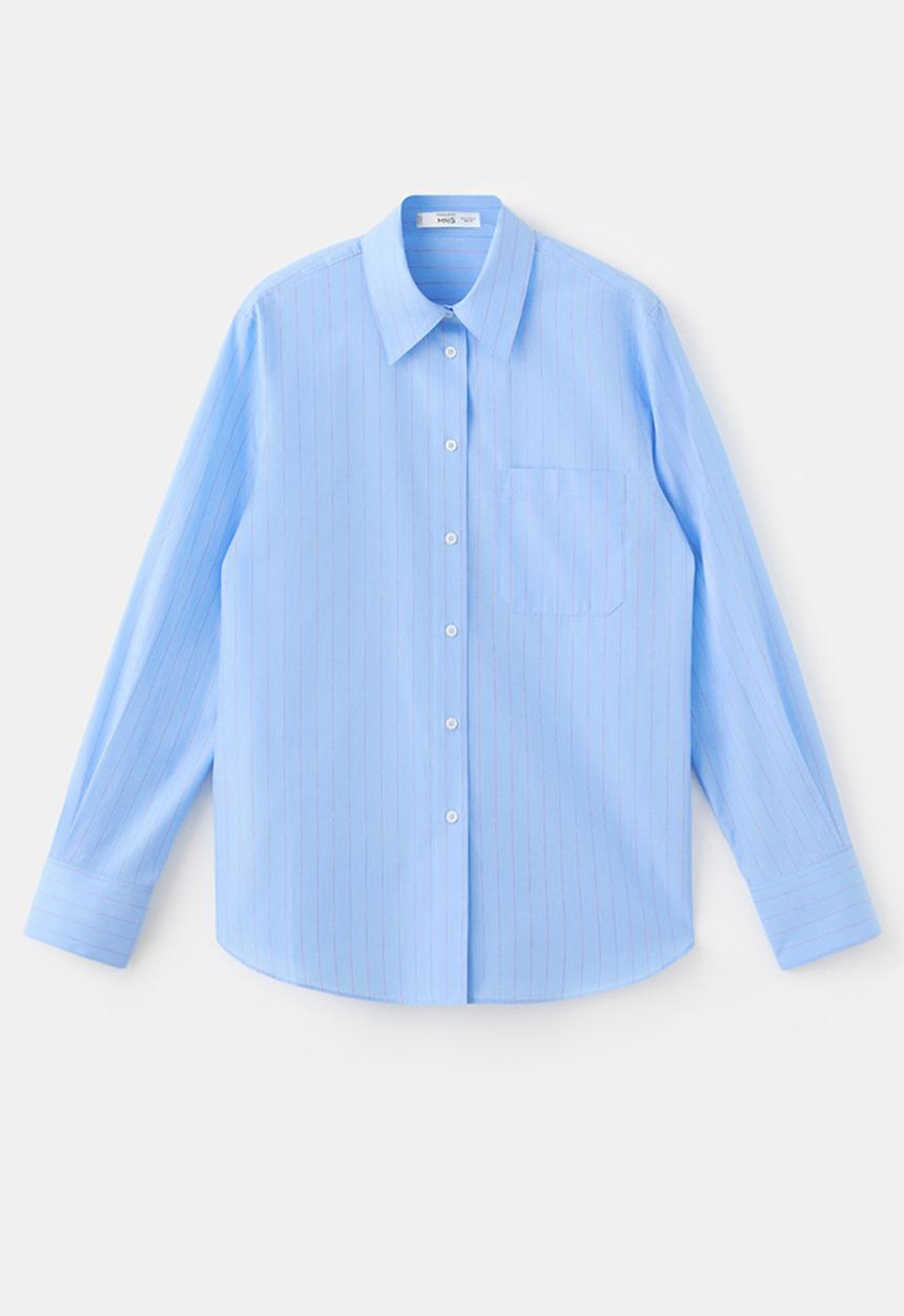 MANGO - Shirt regu  -  medium blue