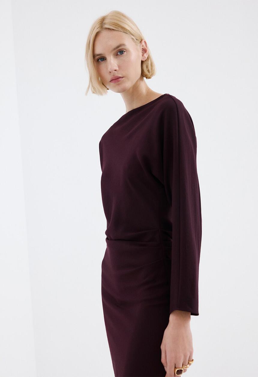 MANGO - Dress bety - dark red
