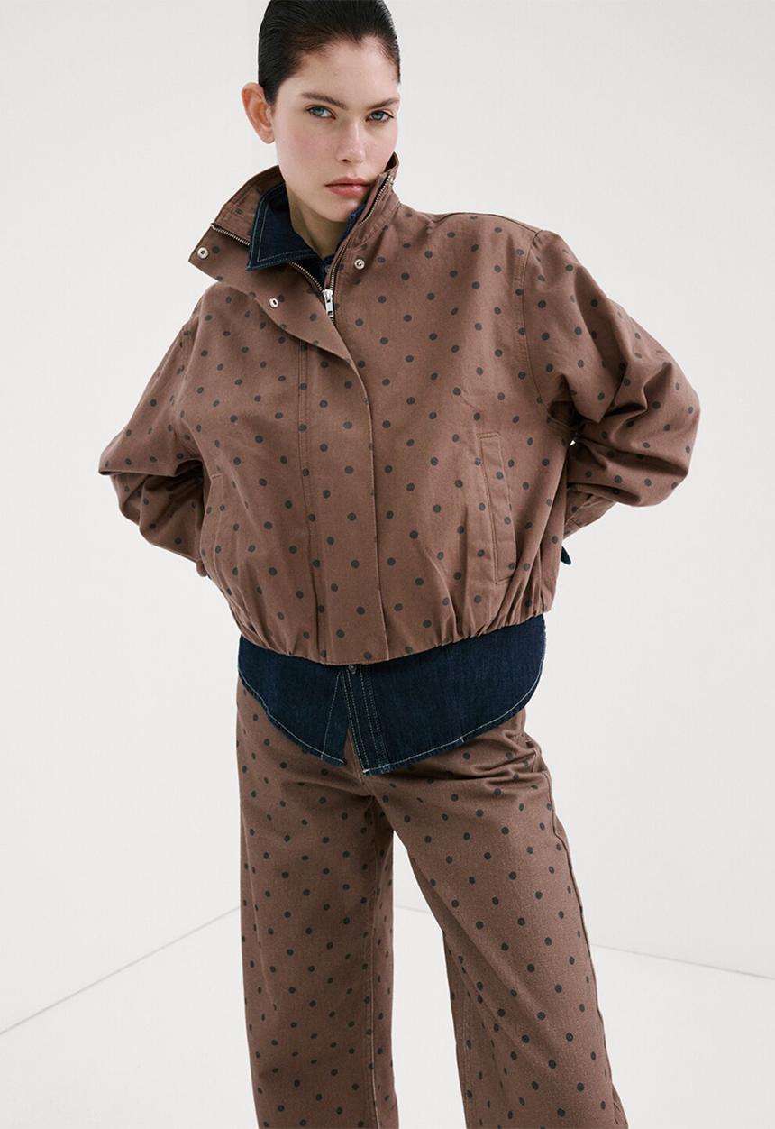 MANGO - Jeans dots- dark brown