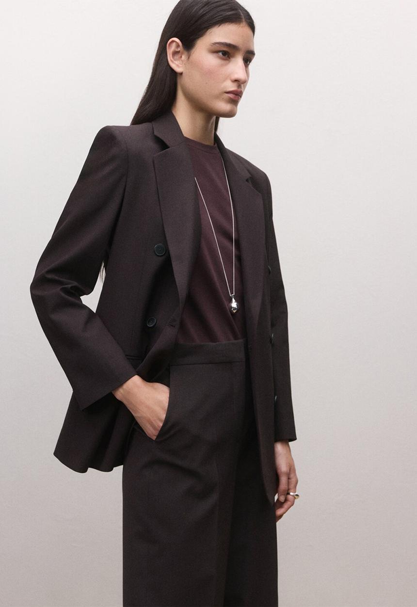 MANGO - Trousers helsinki- dark purple