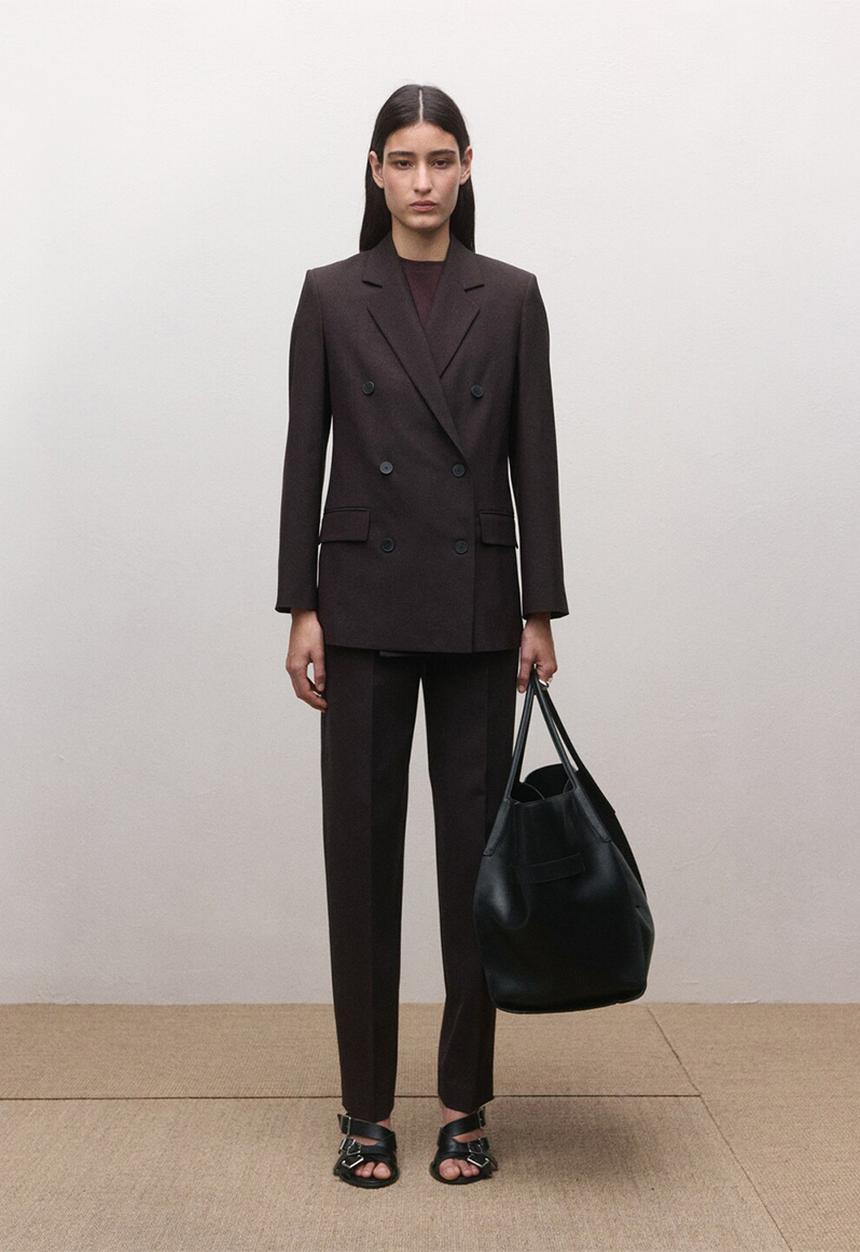MANGO - Trousers helsinki- dark purple