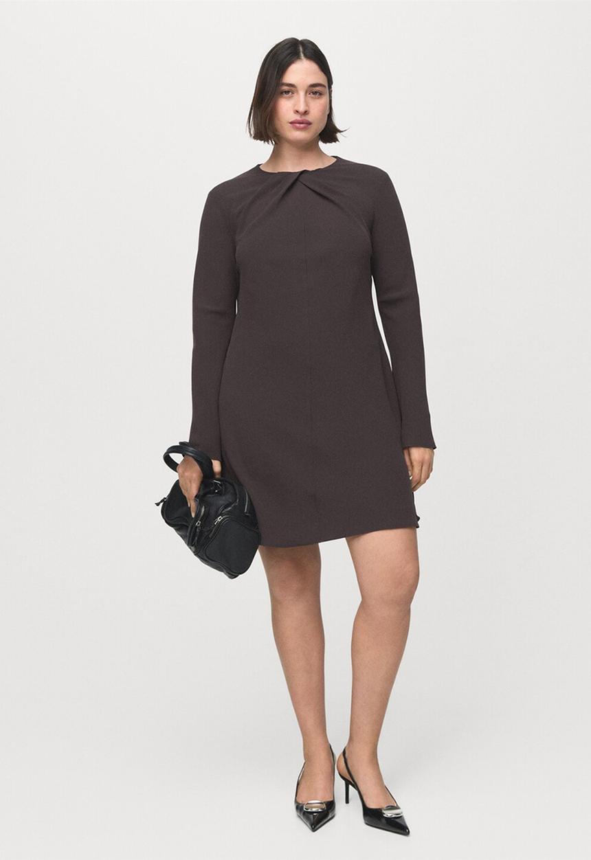 MANGO - Dress sabi- brown