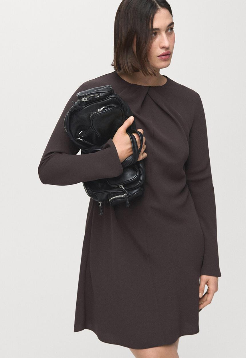 MANGO - Dress sabi- brown