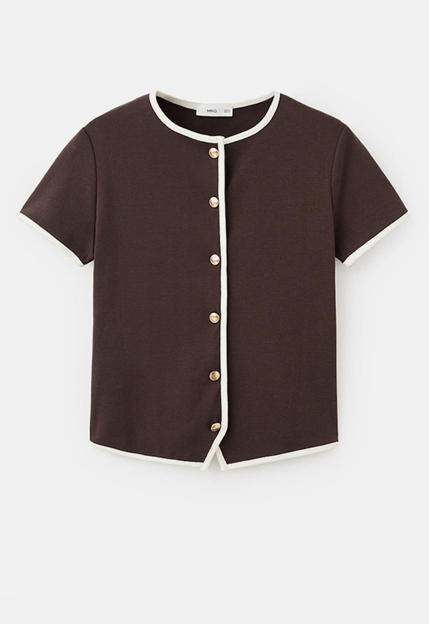 MANGO - T-Shirt Portbi - Dark Brown