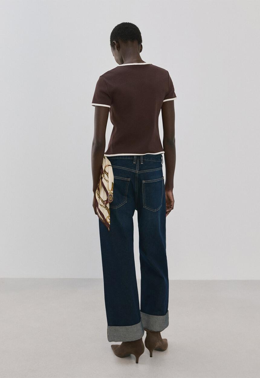 MANGO - T-Shirt Portbi - Dark Brown