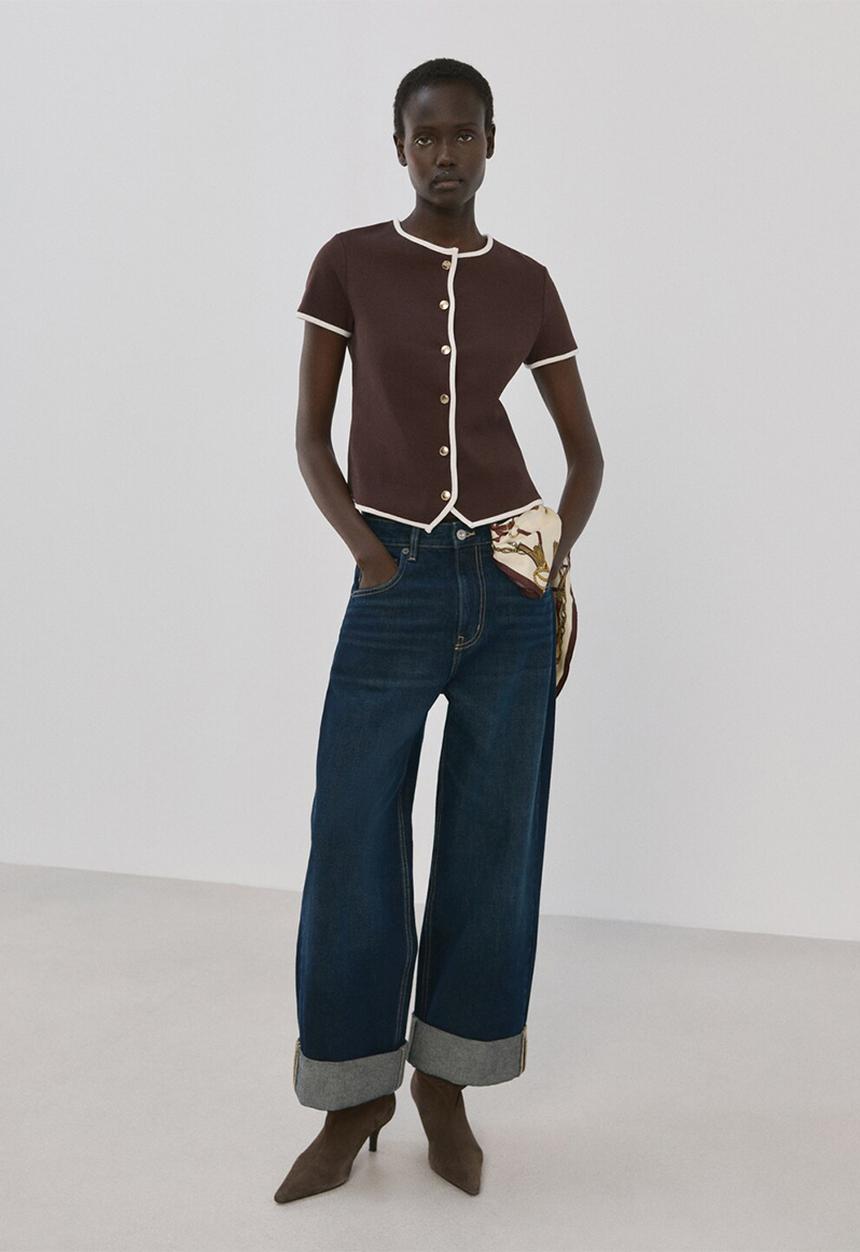 MANGO - T-Shirt Portbi - Dark Brown
