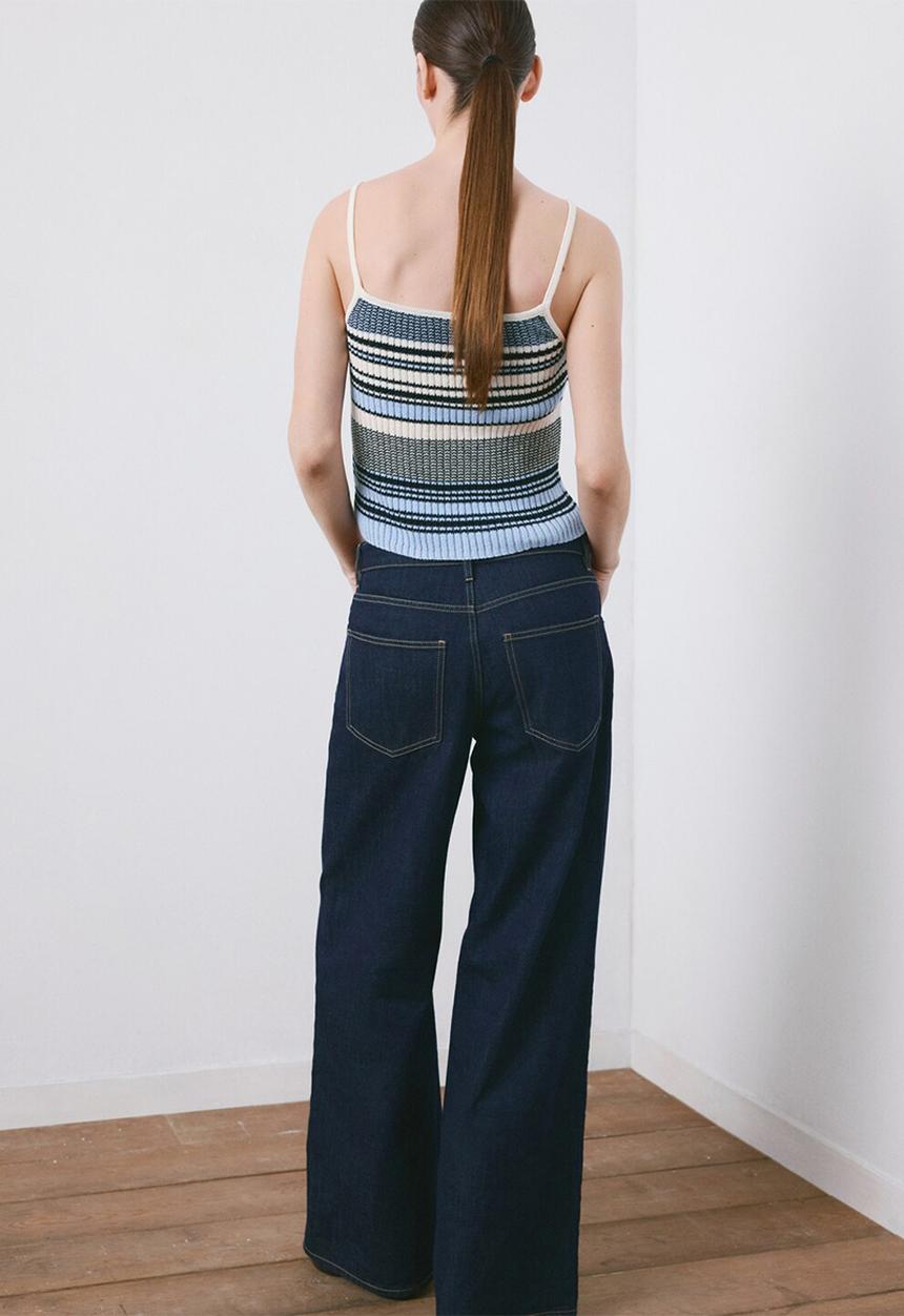 MANGO - Top mina- medium blue