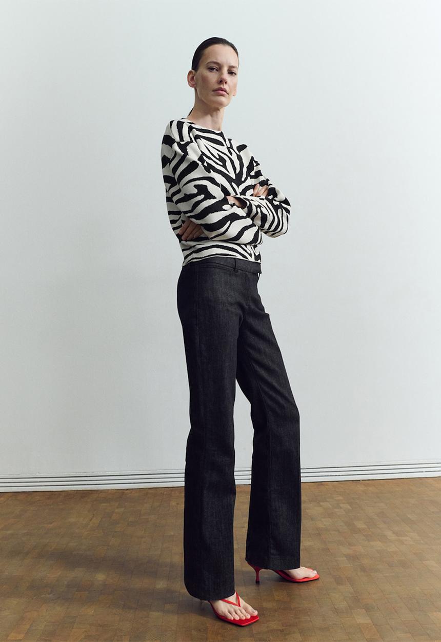 MANGO - Sweater cebrina- black
