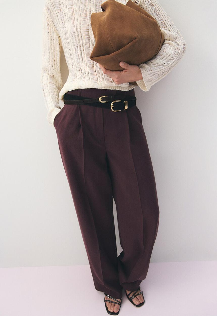 MANGO - Trousers veronica- medium purple