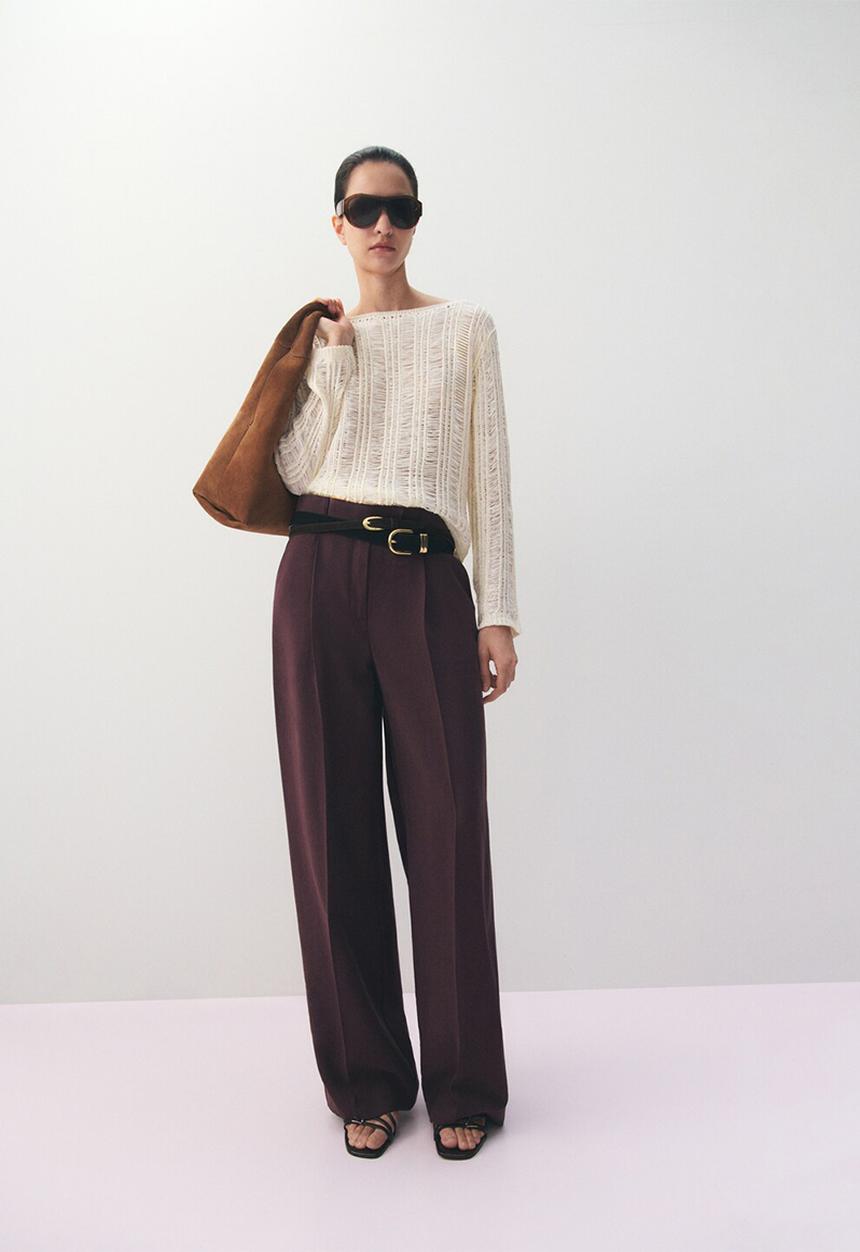 MANGO - Trousers veronica- medium purple