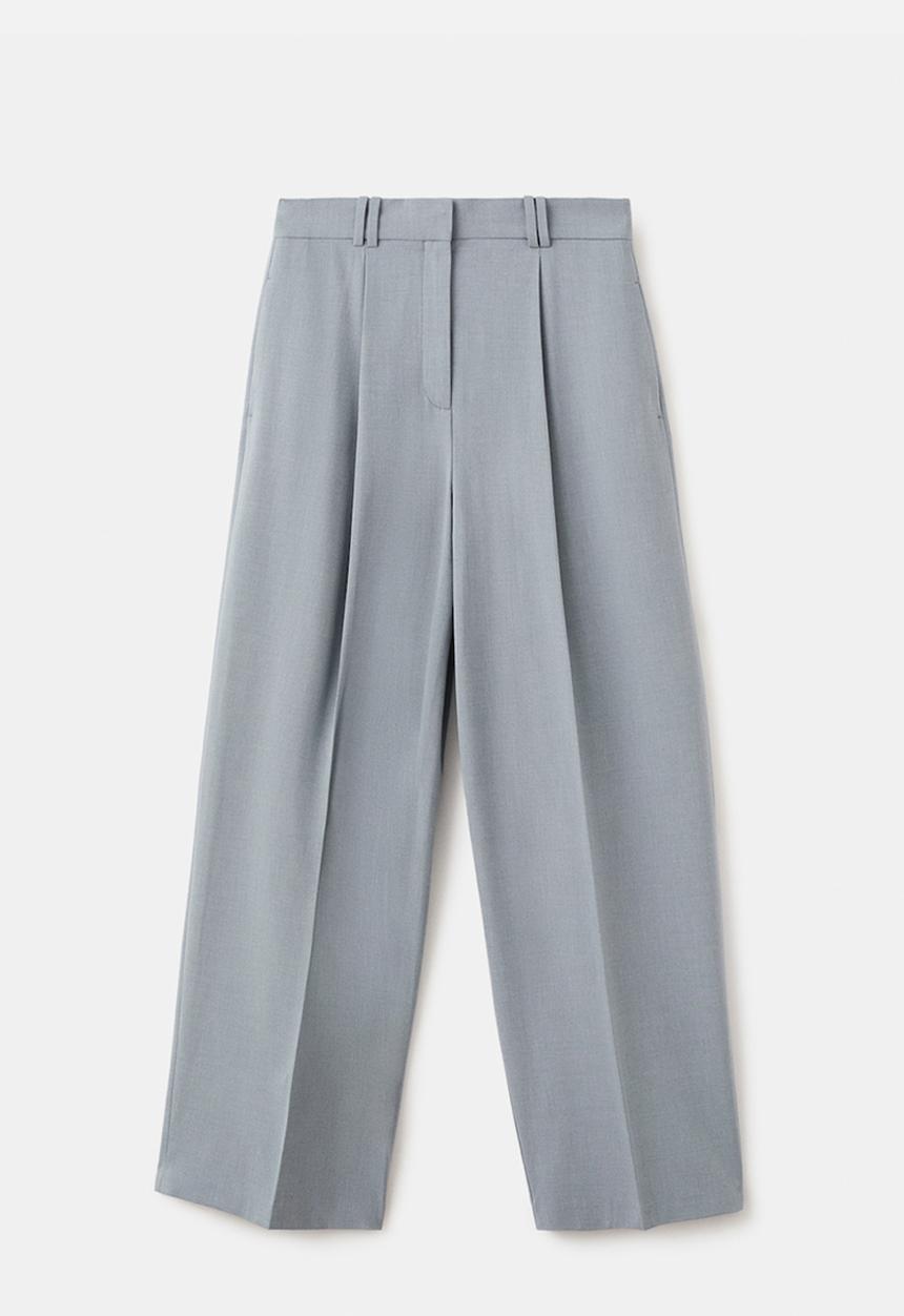 MANGO - Trousers nat- medium blue