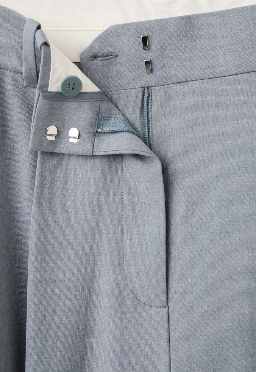 MANGO - Trousers nat- medium blue