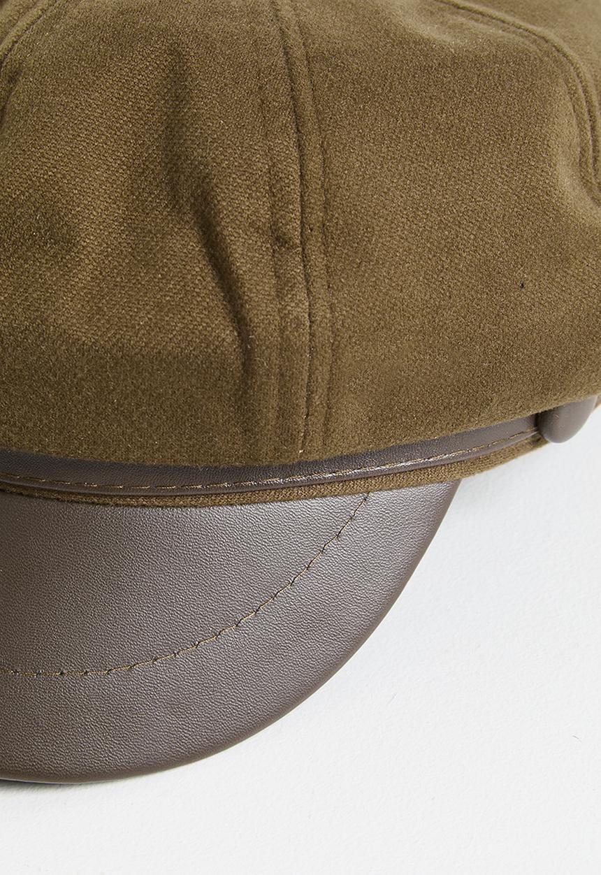 Tessa Design - Calista Pu Peak Baker Boy Hat- Brown