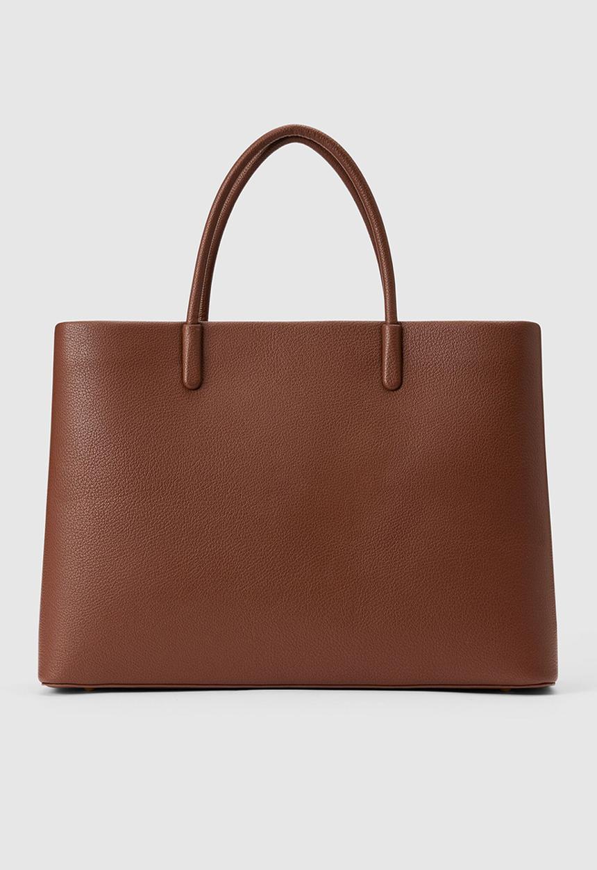 Romy refined laptop bag in chocolate