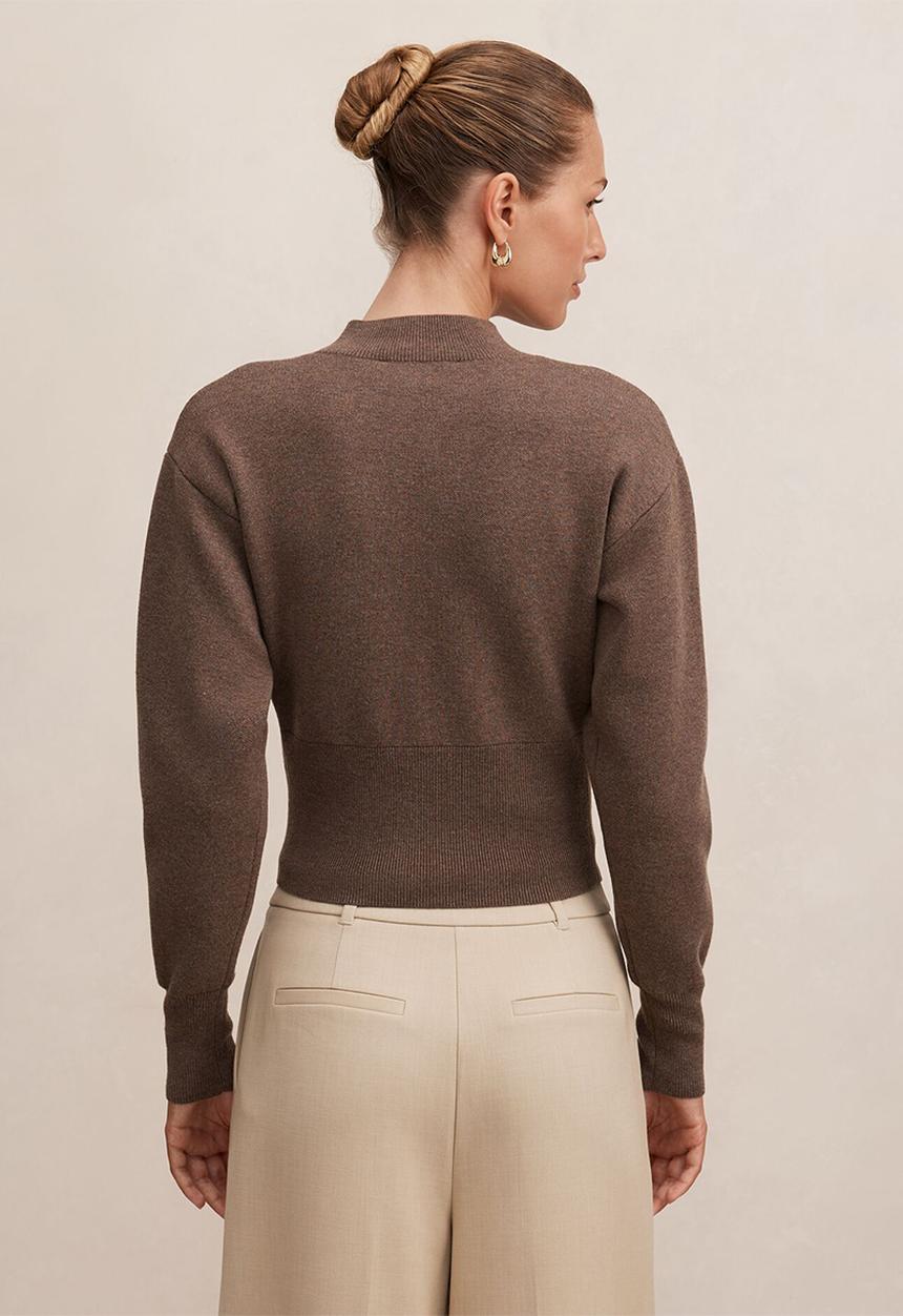 Forever New - Hanna zip knit jacket in hazelnut