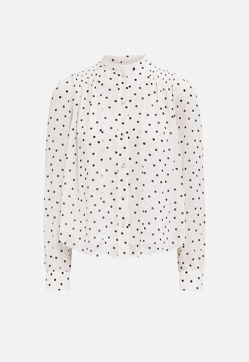 Forever New - Rory sheering blouse in cream bower spot