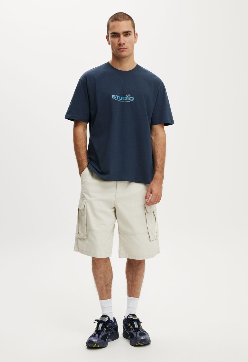 Cotton On - Everyday Fit Graphic T-Shirt - Auto Navy / Screws