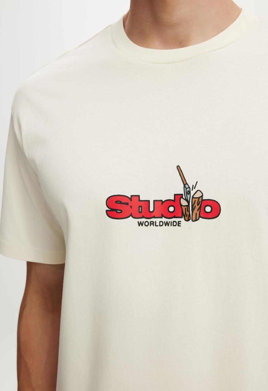 Cotton On - Everyday Fit Graphic T-Shirt - Creampuff / Woodchop