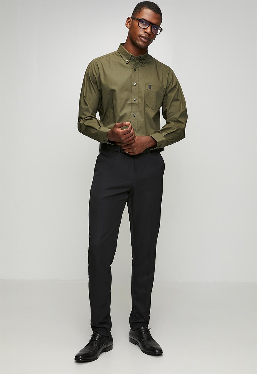 Pringle of Scotland - Jacob Long Sleeve Classic Stretch Shirt - Olive