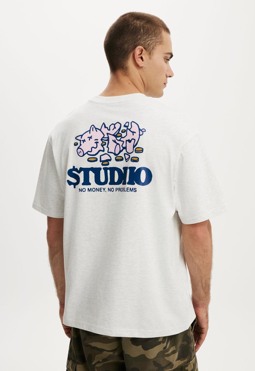 Cotton On - Everyday Fit Graphic T-Shirt - White Marle / No Problems