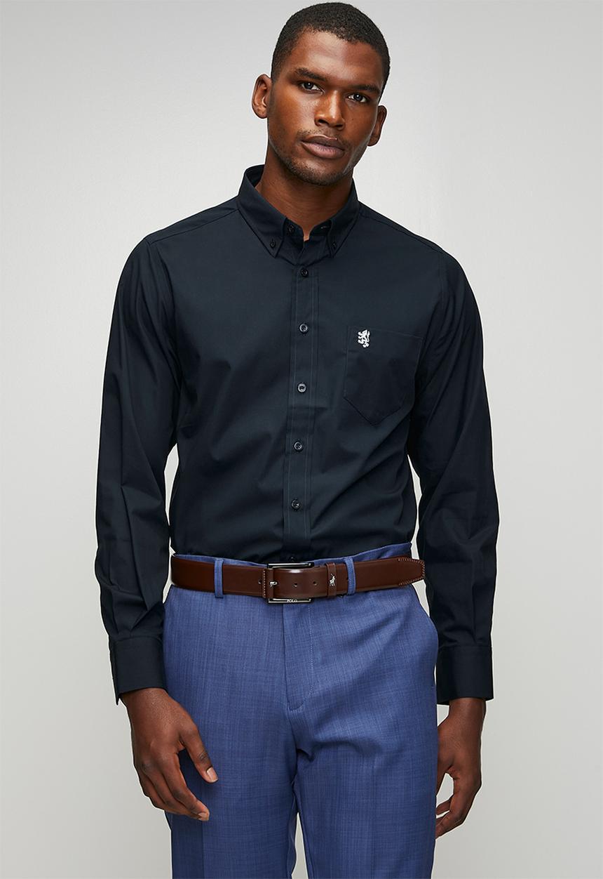 Pringle of Scotland - Jacob Long Sleeve Classic Stretch Shirt - Navy