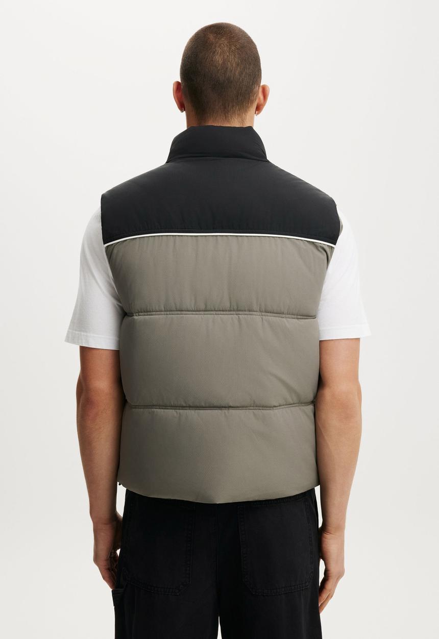 Puffer Vest - Grey / Panelled
