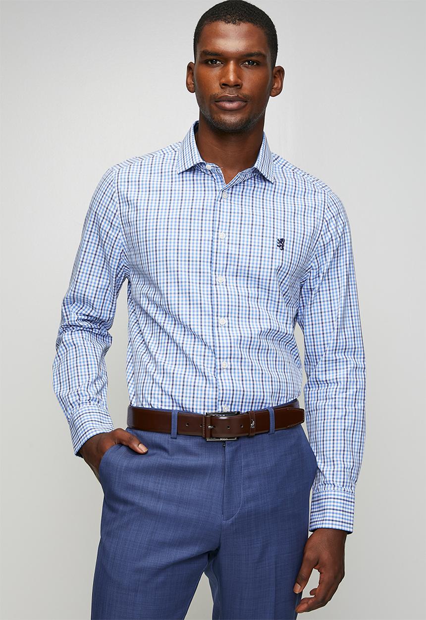 Pringle of Scotland - James Check Long Tailored Shirt - Blue