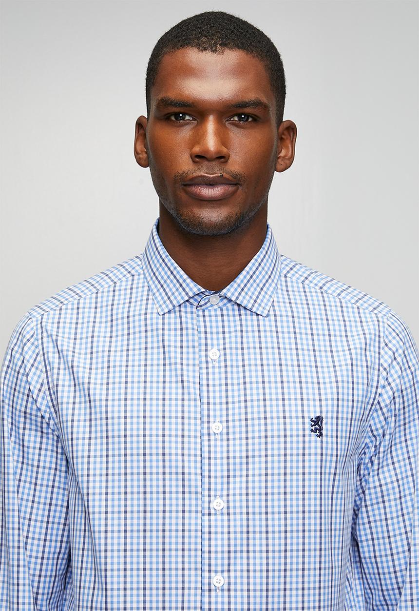 Pringle of Scotland - James Check Long Tailored Shirt - Blue