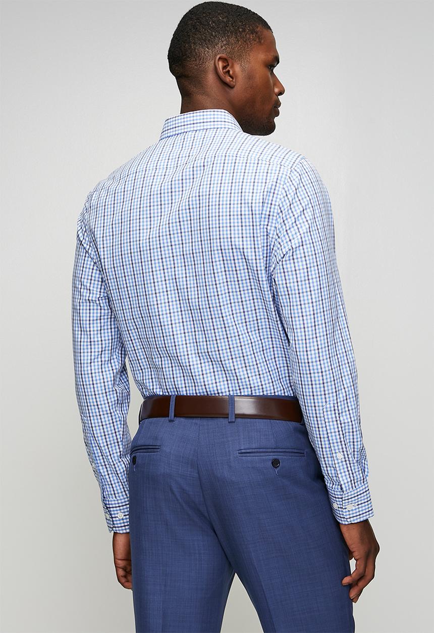 Pringle of Scotland - James Check Long Tailored Shirt - Blue
