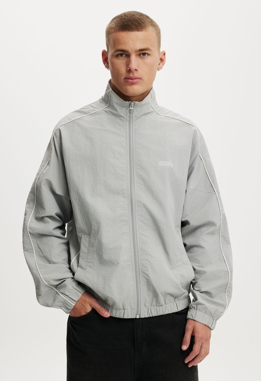 Panelled Spray Jacket - Grey / Bone