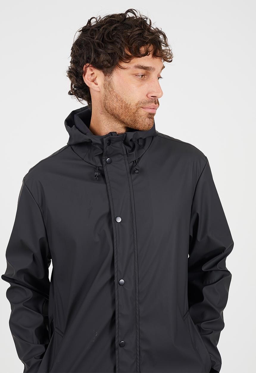 Brave Soul - Rubberised Hooded Parka - Black