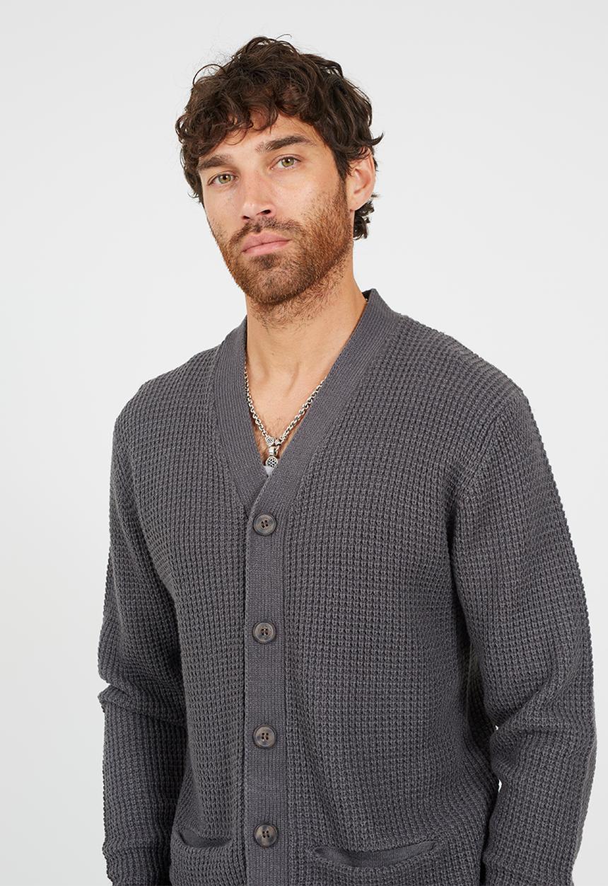 Brave Soul - Button Through Cardigan - Slate Grey