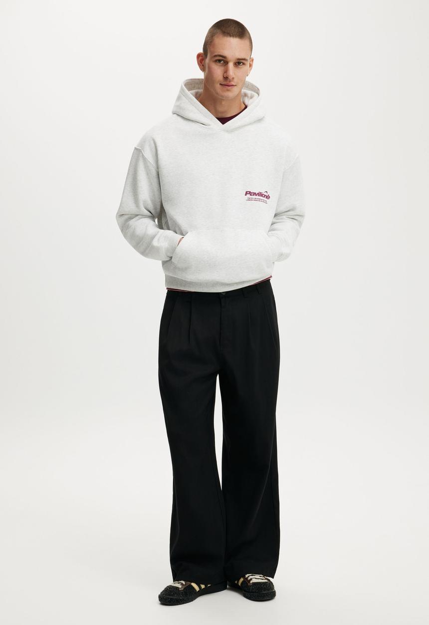 Cotton On - Box Fit Graphic Hoodie - Athletic Marle / Pavilione