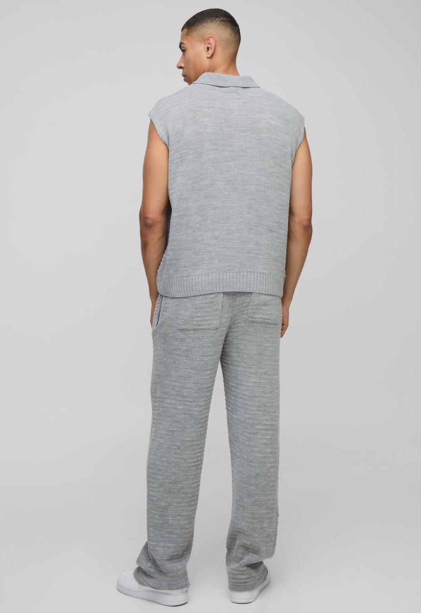 boohooMAN - Regular Fit Knitted Jogger - Grey